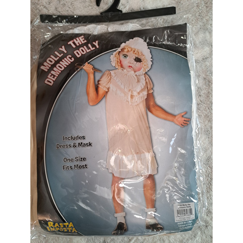 Rasta Imposta Molly the Demonic Dolly  Dress & Mask Halloween Costume One Size